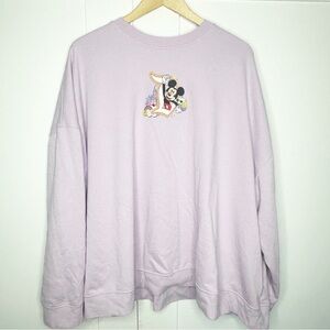 Disneyland Embroidered Mickey Mouse Spirit Jersey Retro Purple Sweatshirt 3X